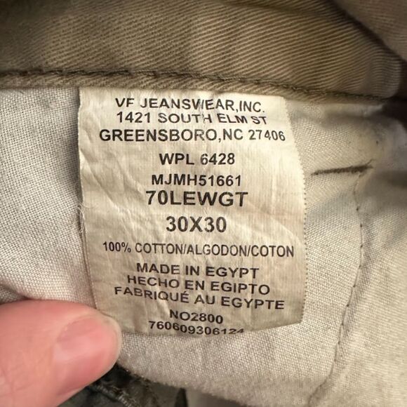 Vintage VF Wrangler 30x30 Green Camo Cargo Pants 100% Cotton Utility Style - Picture 8 of 9